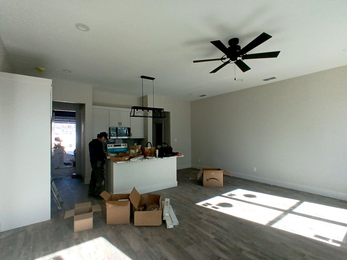 Drywall installation during a kitchen renovation in Tyler, TX